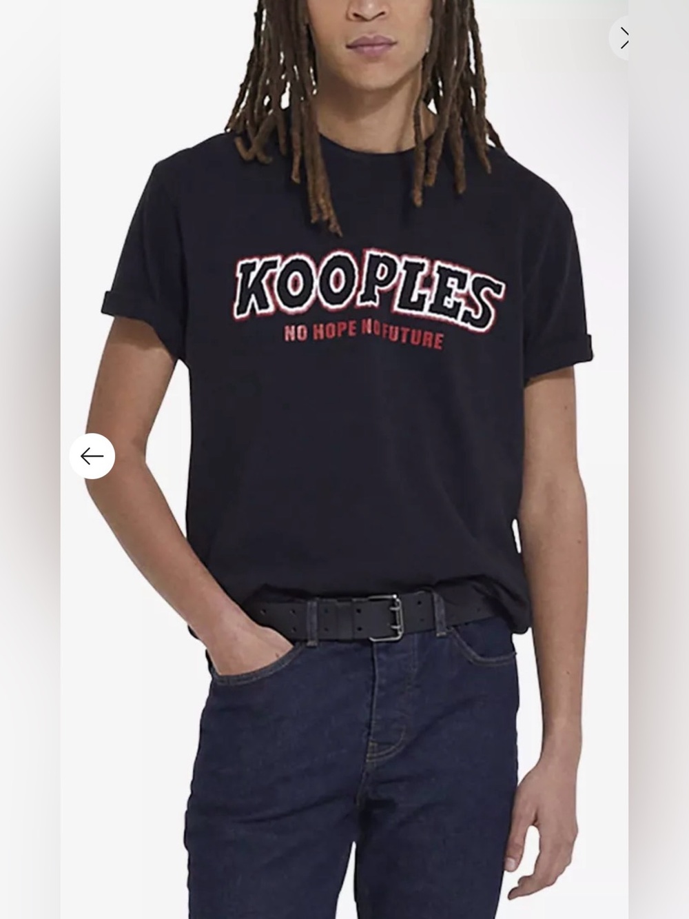 NWT The Kooples Black Cotton T-Shirt with Logo Print